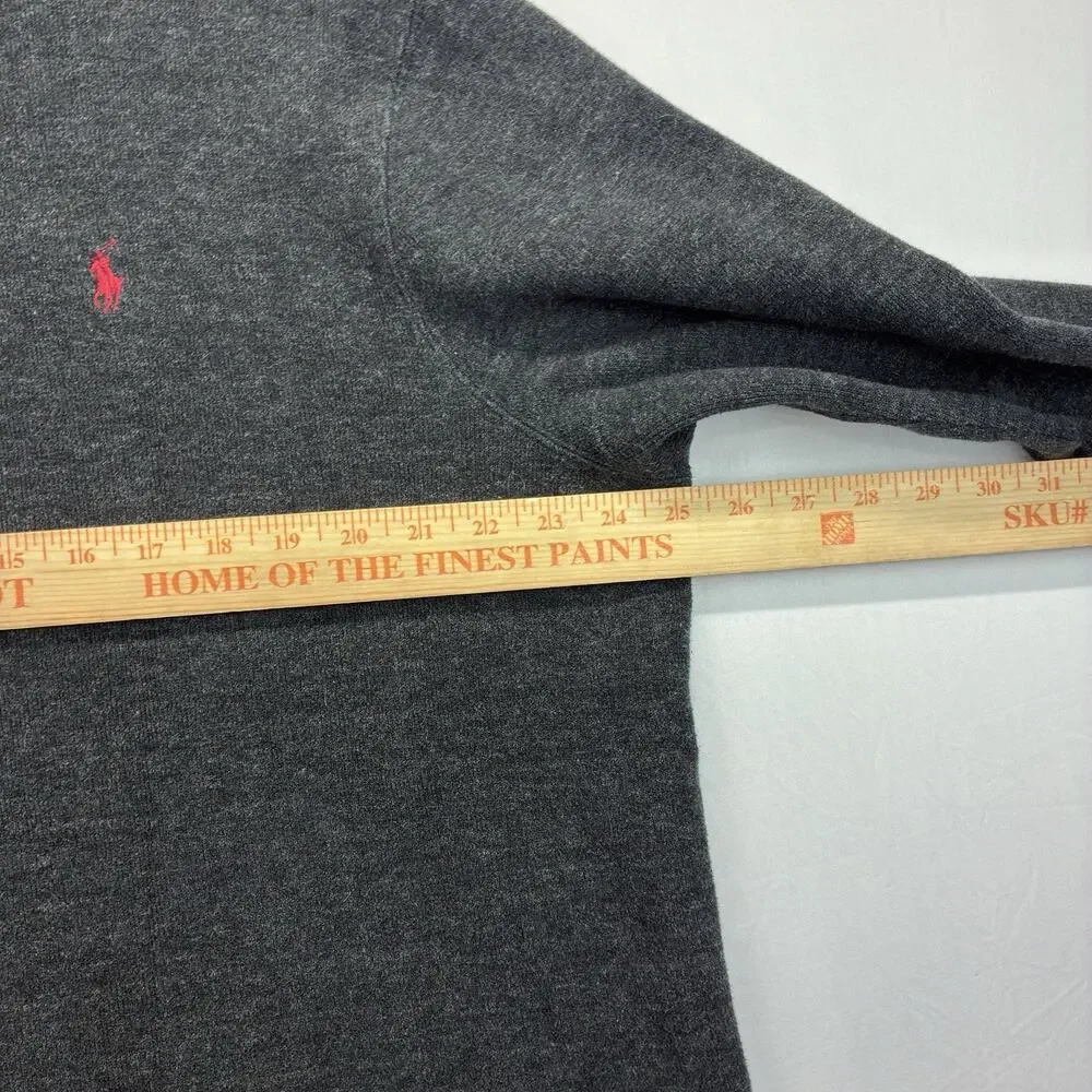 Polo Ralph Lauren Men’s XL 1/4 Zip Pullover Sweater Gray Pony Cotton
